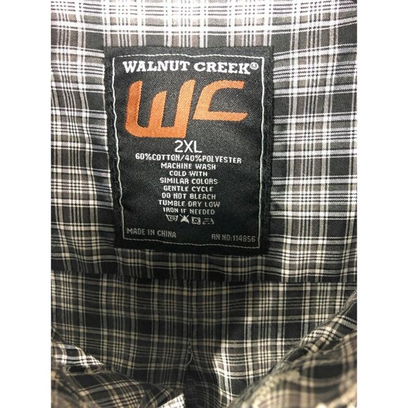 Walnut Creek Men's 2XL Short Sleeve Button Up Multicolor Cotton Blend Shirt A21 - Picture 2 of 4